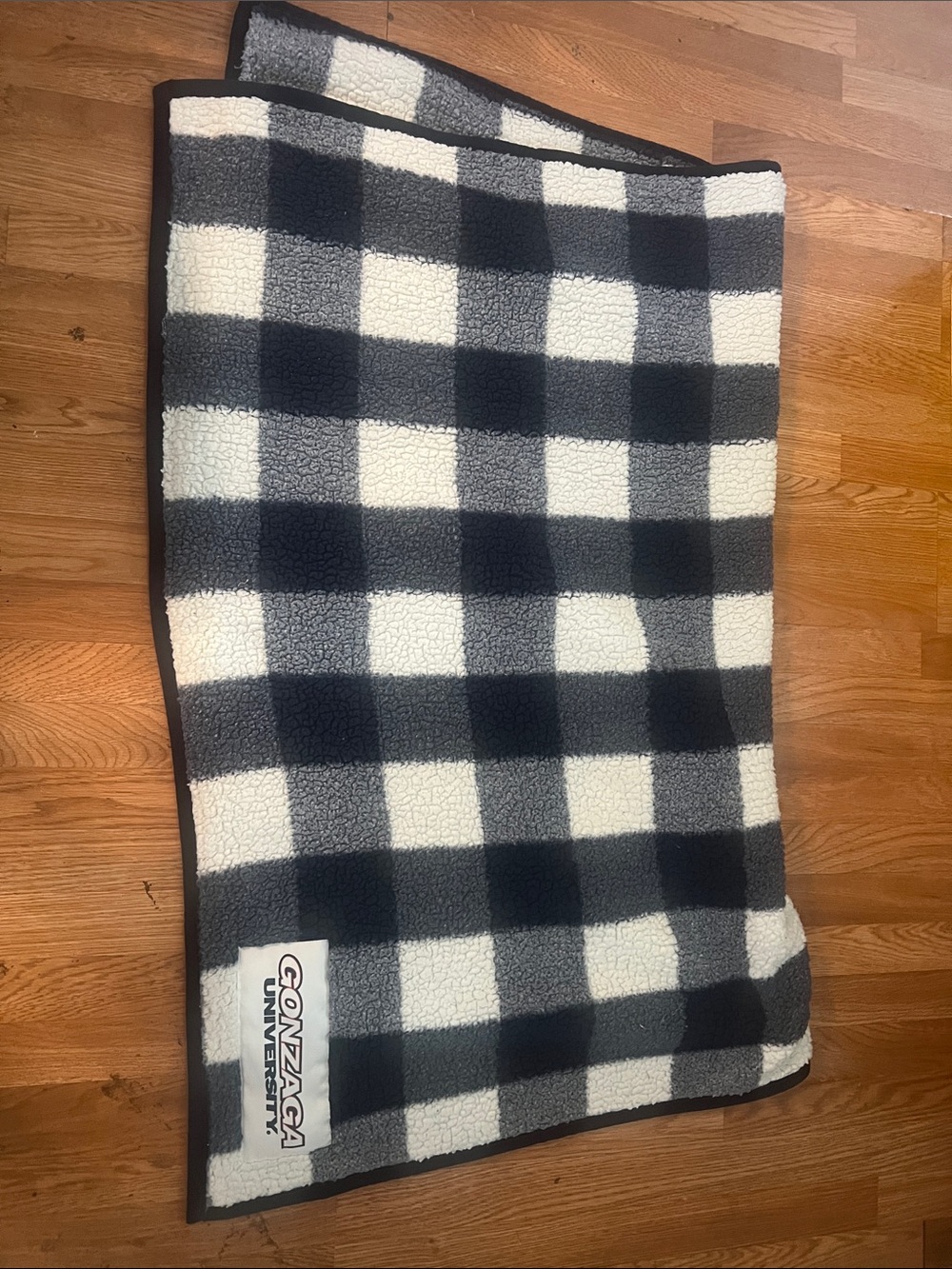 Black & White Check Sherpa Throw Blanket